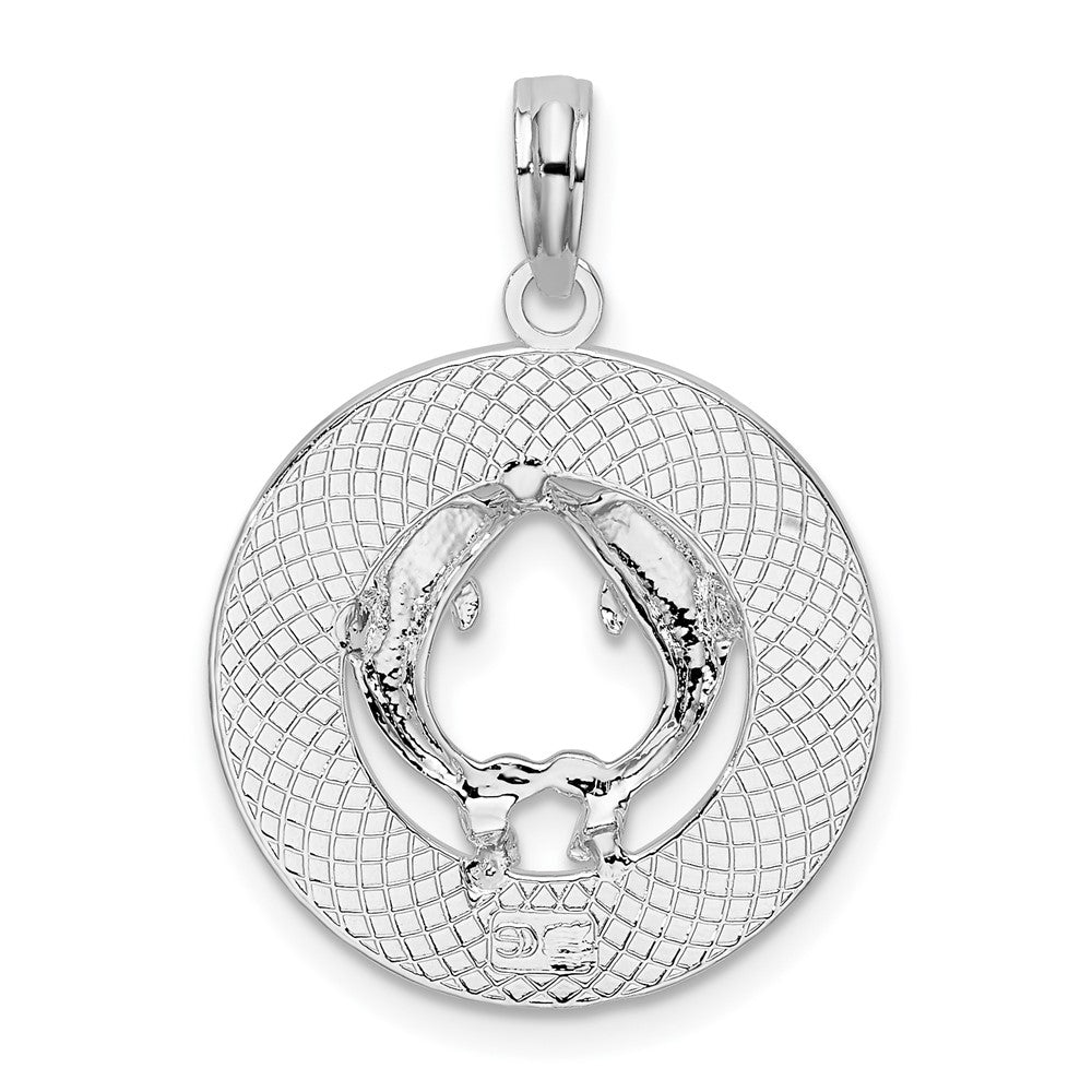 FJC Finejewelers 925 Sterling Silver d Polish/Textured South Beach Dolphin Charm 25 x 18 mm