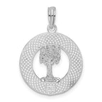 FJC Finejewelers 925 Sterling Silver d Polish/Textured South Beach Palm Tree Charm 25 x 18 mm
