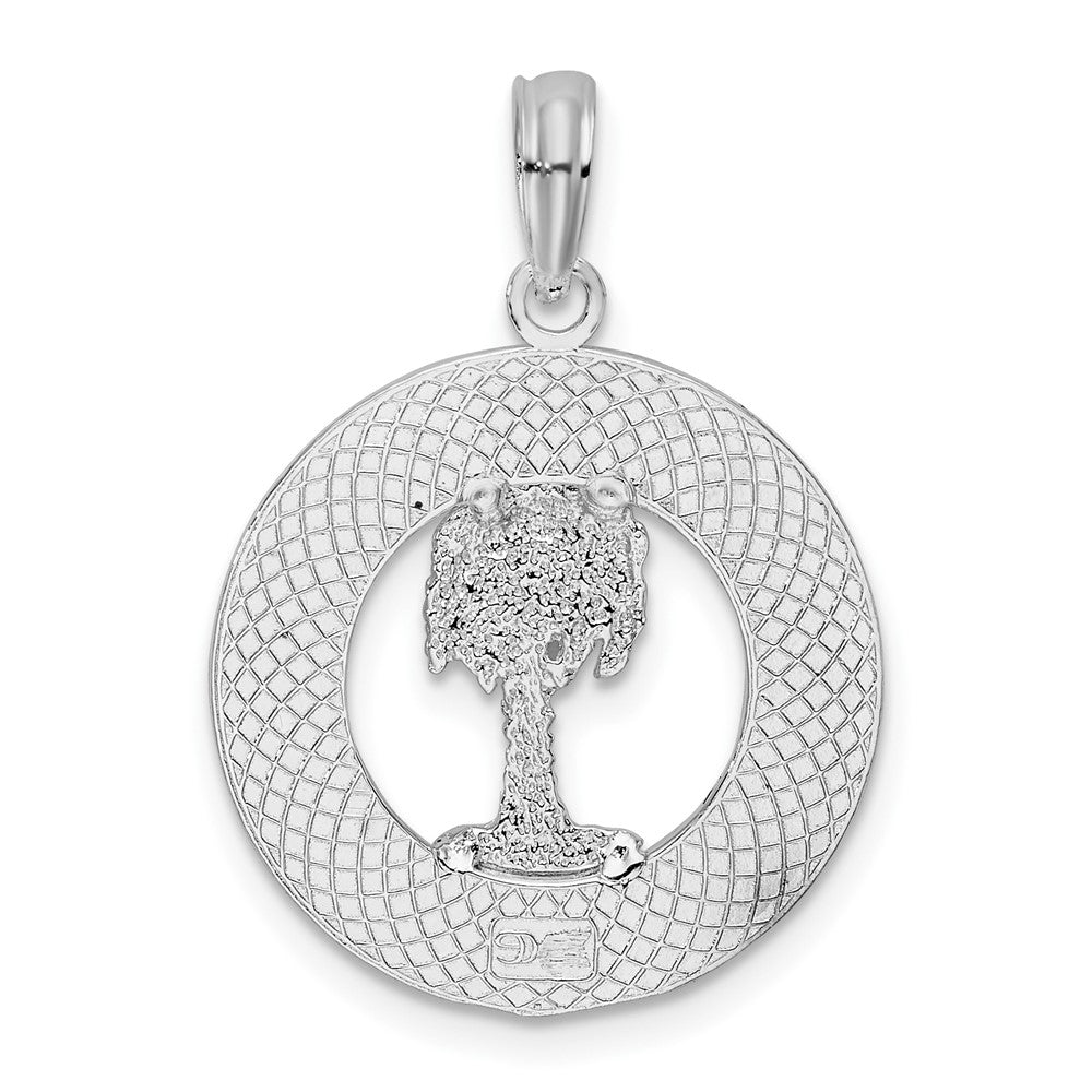 FJC Finejewelers 925 Sterling Silver d Polish/Textured South Beach Palm Tree Charm 25 x 18 mm