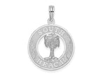 FJC Finejewelers 925 Sterling Silver d Polish/Textured South Beach Palm Tree Charm 25 x 18 mm