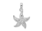 FJC Finejewelers 925 Sterling Silver Rhodium Plated Polished/Textured Starfish Charm 19 x 14 mm
