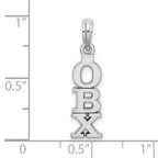 FJC Finejewelers 925 Sterling Silver Polished Vertical OBX Charm 24 x 5 mm