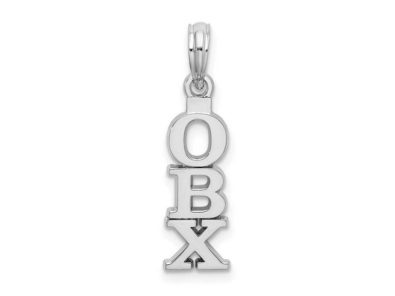FJC Finejewelers 925 Sterling Silver Polished Vertical OBX Charm 24 x 5 mm