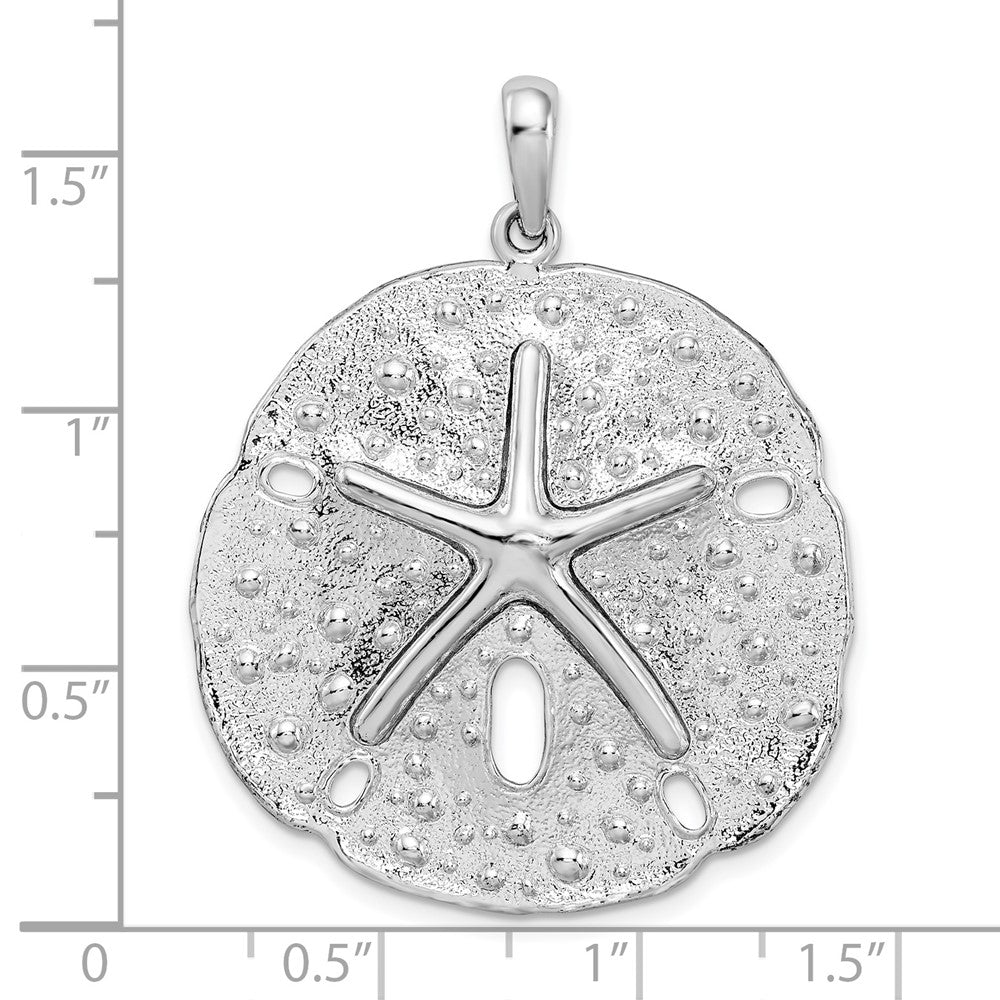 FJC Finejewelers 925 Sterling Silver d Polished/Texture Large Sand Dollar Charm 41 x 32 mm