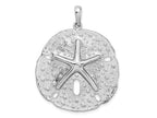 FJC Finejewelers 925 Sterling Silver d Polished/Texture Large Sand Dollar Charm 41 x 32 mm