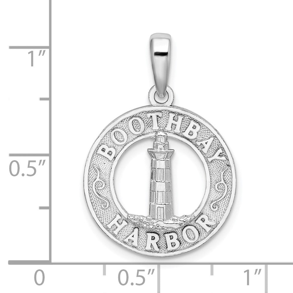 FJC Finejewelers 925 Sterling Silver d Polished Booth Bay Lighthouse Circle Charm 26 x 17 mm