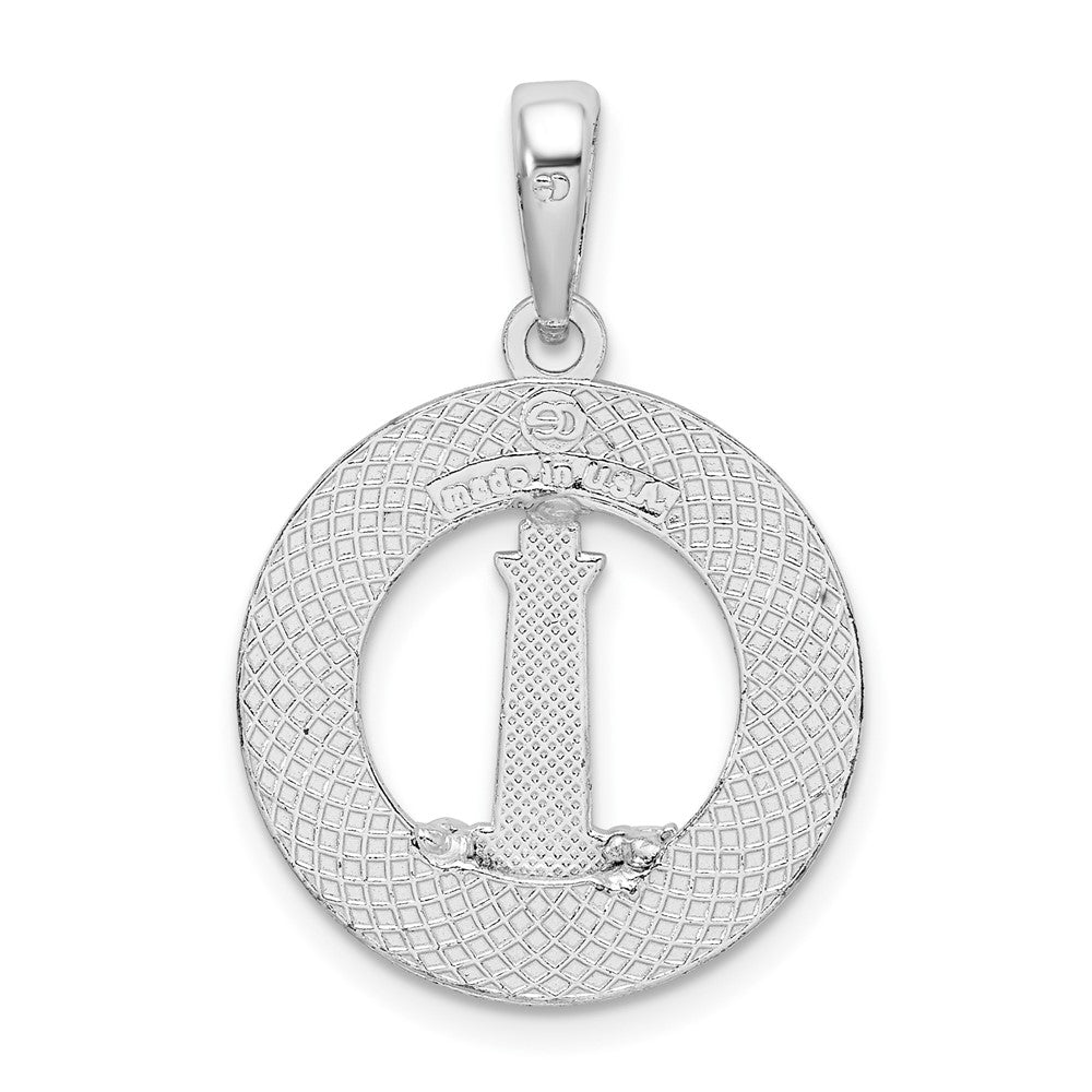 FJC Finejewelers 925 Sterling Silver d Polished Booth Bay Lighthouse Circle Charm 26 x 17 mm