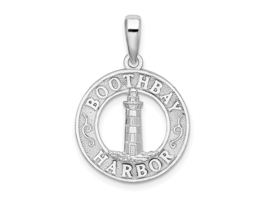 FJC Finejewelers 925 Sterling Silver d Polished Booth Bay Lighthouse Circle Charm 26 x 17 mm