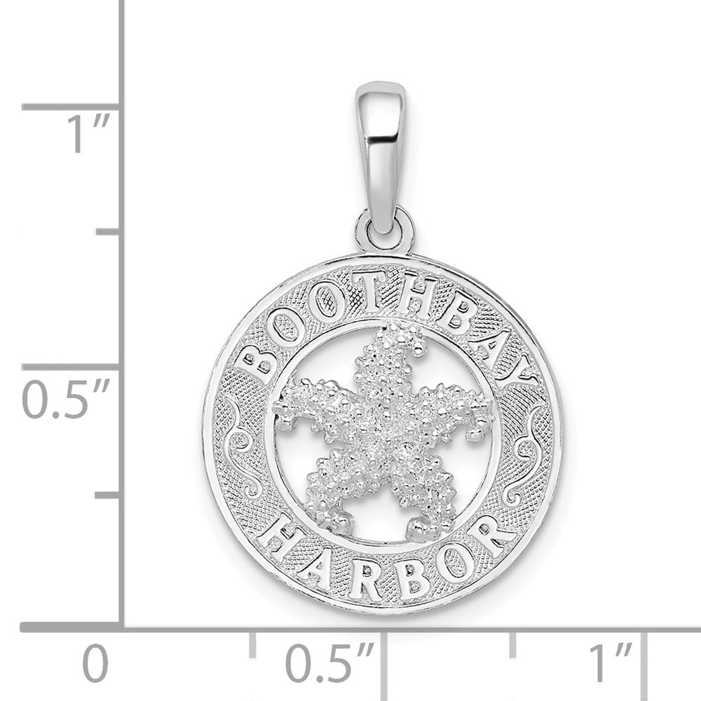 FJC Finejewelers 925 Sterling Silver Rhodium Platedd Polish Booth Bay Starfish Charm 26 x 17 mm