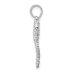 FJC Finejewelers 925 Sterling Silver Rhodium Plated Polished/Textured 3D Sea Horse Charm 24 x 9 mm