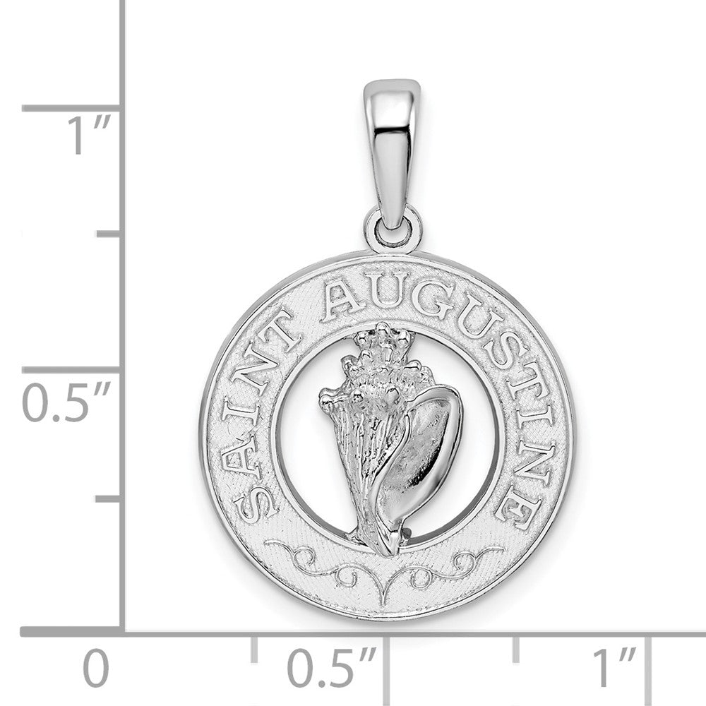 FJC Finejewelers 925 Sterling Silver d Polished St. Augustine with Shell Circle Charm 26 x 18 mm