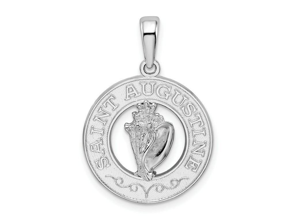 FJC Finejewelers 925 Sterling Silver d Polished St. Augustine with Shell Circle Charm 26 x 18 mm