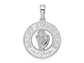FJC Finejewelers 925 Sterling Silver d Polished St. Augustine with Shell Circle Charm 26 x 18 mm
