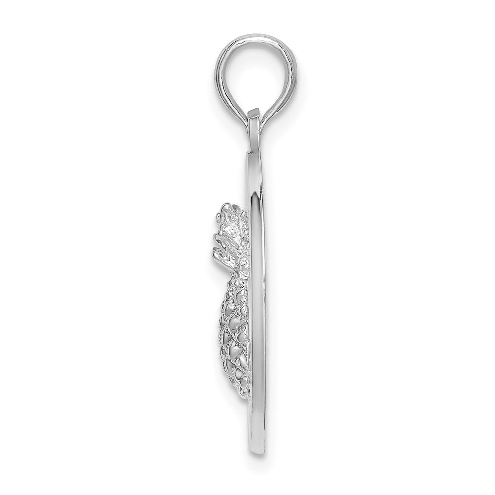 FJC Finejewelers 925 Sterling Silver Rhodium Plated Charleston with Pineapple Circle Charm 25 x 18 mm