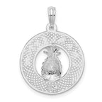 FJC Finejewelers 925 Sterling Silver Rhodium Plated Charleston with Pineapple Circle Charm 25 x 18 mm