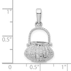 FJC Finejewelers 925 Sterling Silver d 3D Flower Basket Moveable Handle Charm 25 x 13 mm