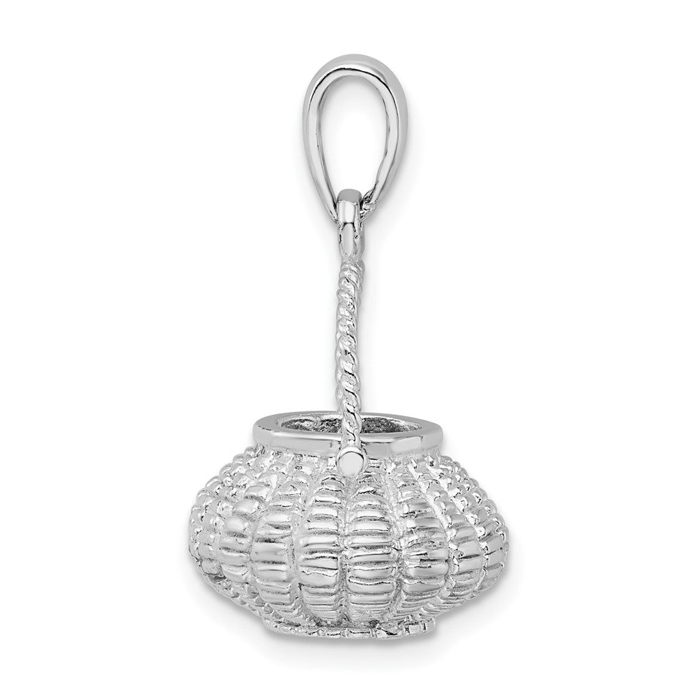 FJC Finejewelers 925 Sterling Silver d 3D Flower Basket Moveable Handle Charm 25 x 13 mm