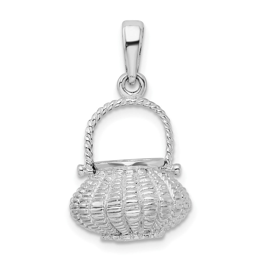 FJC Finejewelers 925 Sterling Silver d 3D Flower Basket Moveable Handle Charm 25 x 13 mm