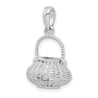FJC Finejewelers 925 Sterling Silver d 3D Flower Basket Moveable Handle Charm 25 x 13 mm