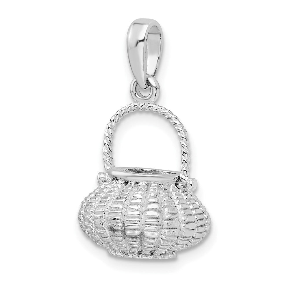FJC Finejewelers 925 Sterling Silver d 3D Flower Basket Moveable Handle Charm 25 x 13 mm