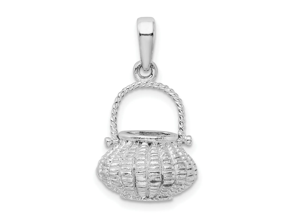 FJC Finejewelers 925 Sterling Silver d 3D Flower Basket Moveable Handle Charm 25 x 13 mm