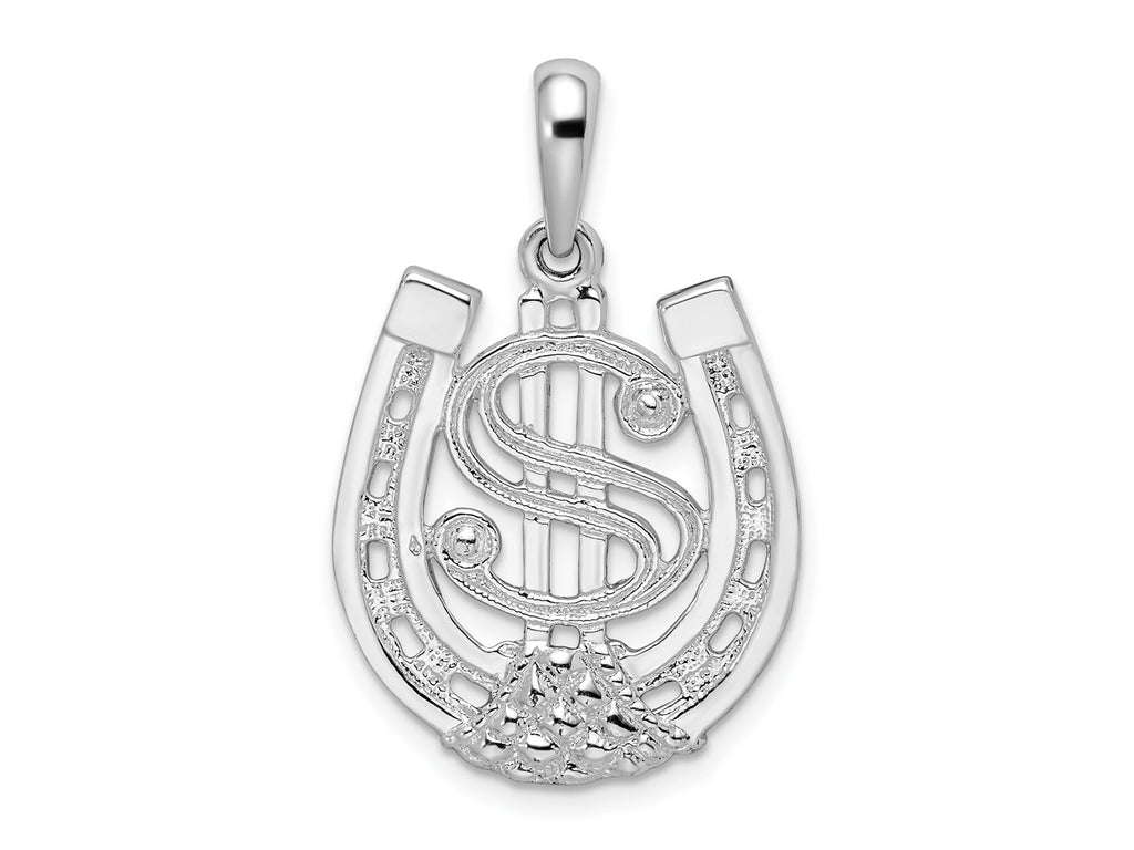 FJC Finejewelers 925 Sterling Silver d Polished Dollar Sign In Horse Shoe Charm 19 mm