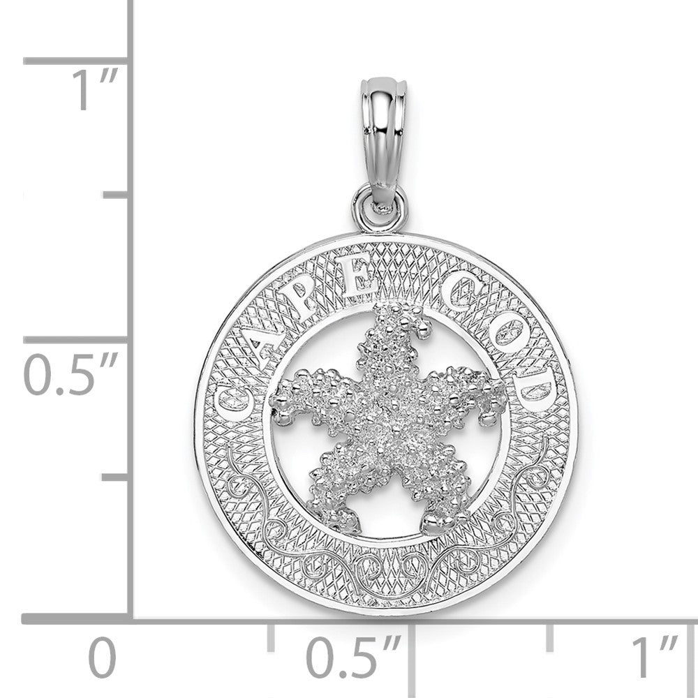 FJC Finejewelers 925 Sterling Silver d Polished Cape Cod with Starfish Circle Charm 24 x 17 mm