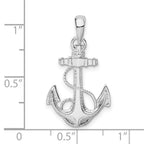 FJC Finejewelers 925 Sterling Silver d Polished/Textured Anchor with Rope Charm 26 x 15 mm