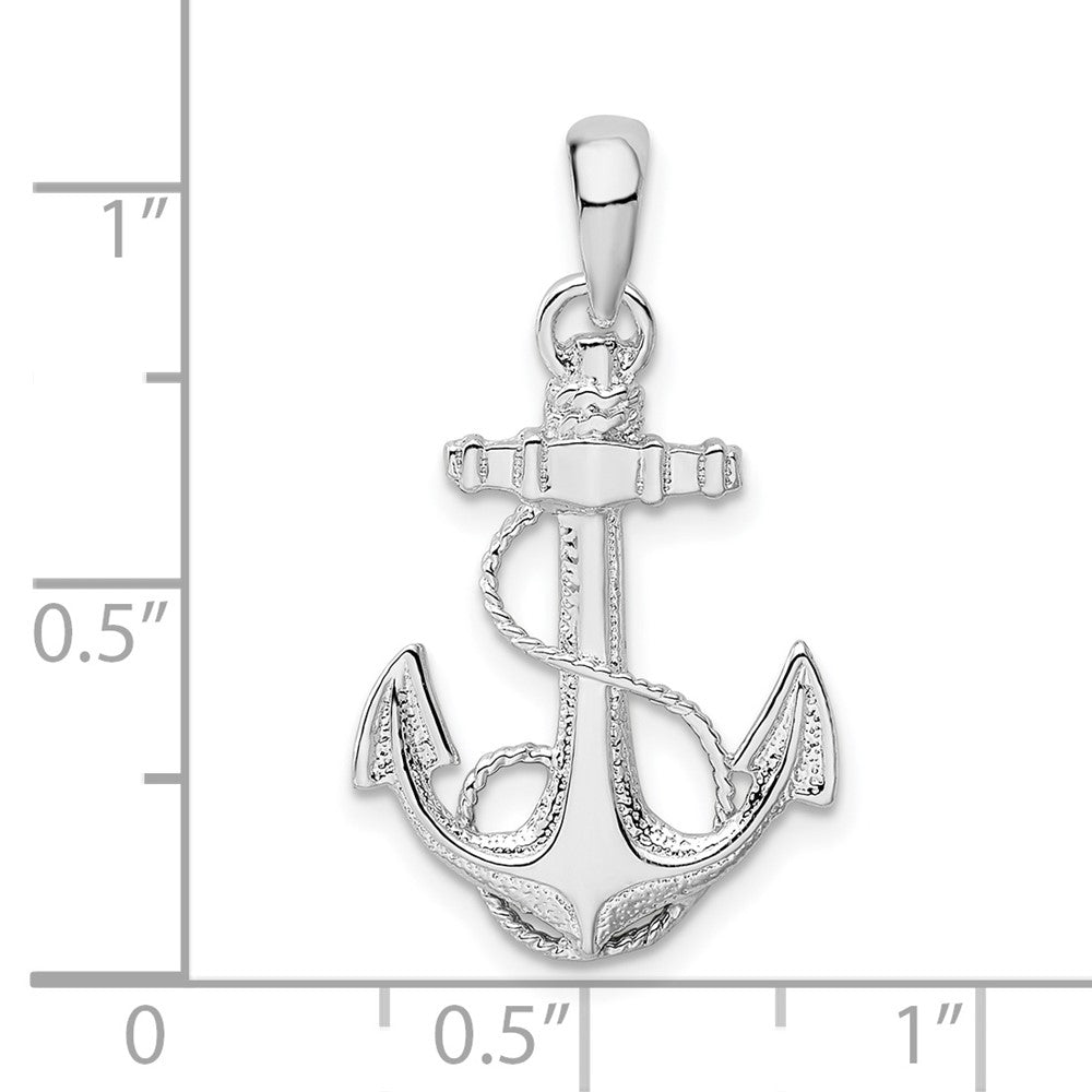 FJC Finejewelers 925 Sterling Silver d Polished/Textured Anchor with Rope Charm 26 x 15 mm