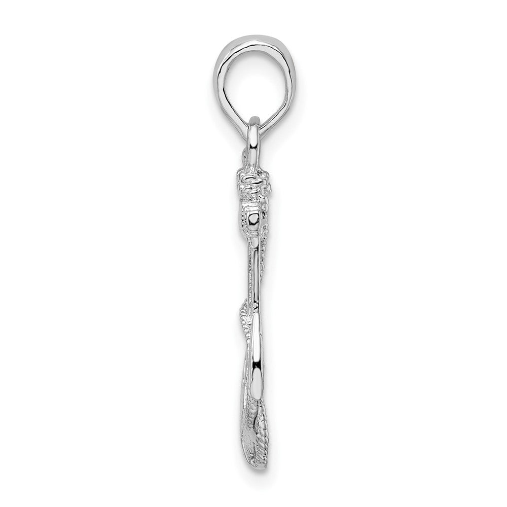 FJC Finejewelers 925 Sterling Silver d Polished/Textured Anchor with Rope Charm 26 x 15 mm