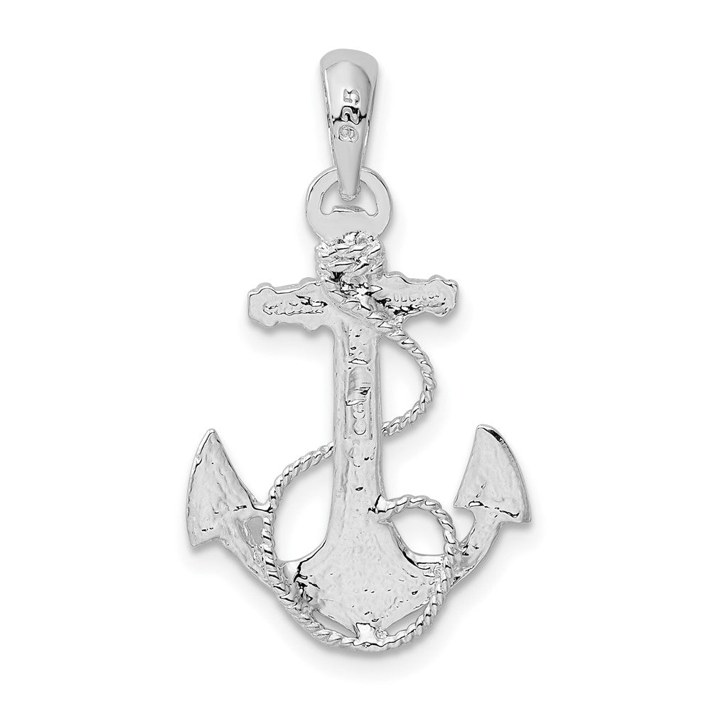 FJC Finejewelers 925 Sterling Silver d Polished/Textured Anchor with Rope Charm 26 x 15 mm