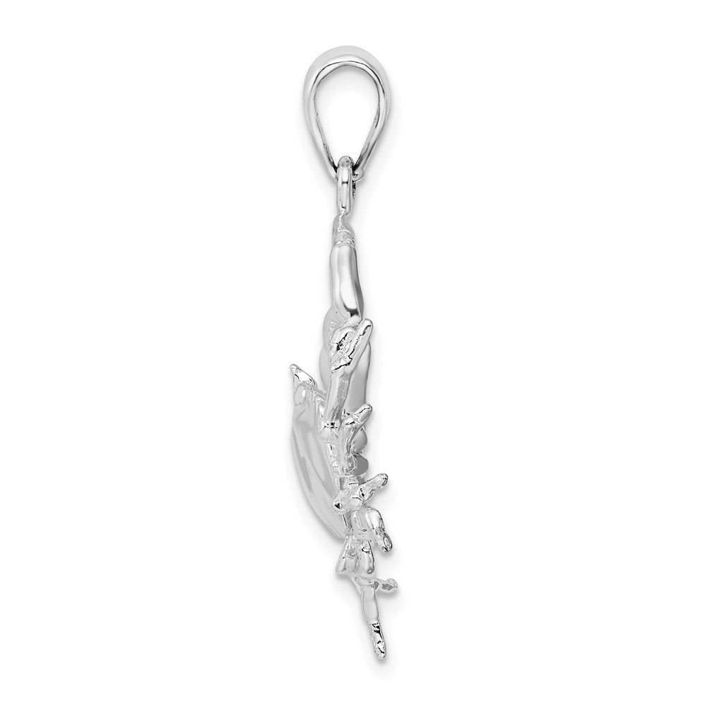 FJC Finejewelers 925 Sterling Silver Rhodium Plated Polished Stone Crab Charm 34 x 21 mm