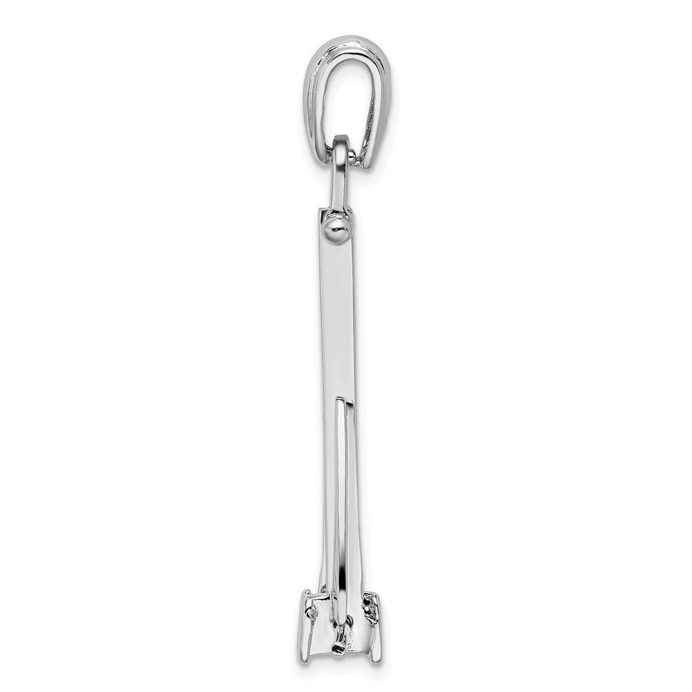 FJC Finejewelers 925 Sterling Silver Rhod-plted Polished 3D Moveable Danforth Anchor Charm 43 x 26 mm