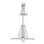 FJC Finejewelers 925 Sterling Silver Rhod-plted Polished 3D Moveable Danforth Anchor Charm 43 x 26 mm