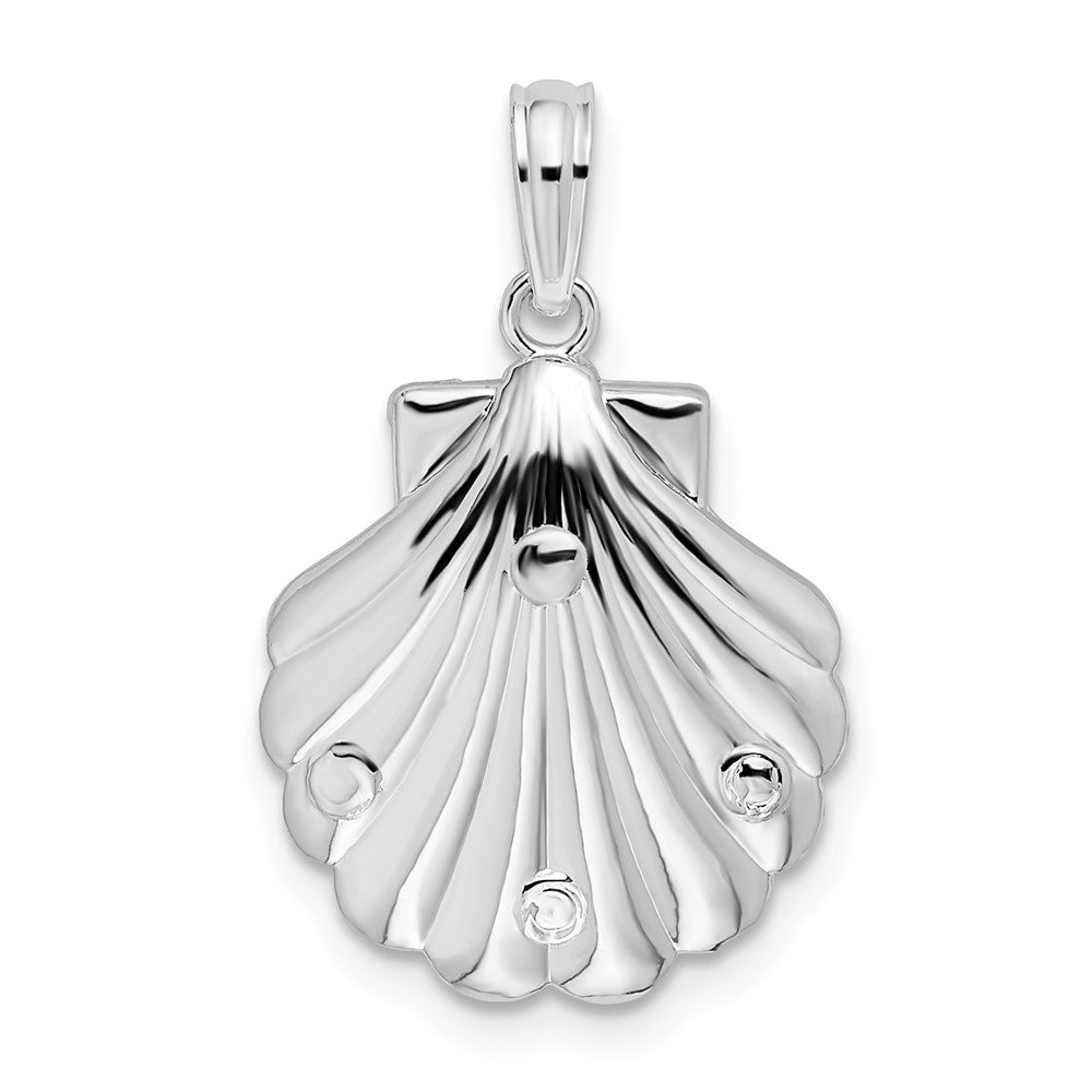 FJC Finejewelers 925 Sterling Silver d Polished/Textured Shell/Sea Horse Charm 23 x 15 mm