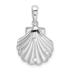 FJC Finejewelers 925 Sterling Silver d Polished/Textured Shell/Dolphins Charm 24 x 14 mm