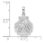 FJC Finejewelers 925 Sterling Silver d Polished/Textured Shell/Palm Trees Charm 22 x 14 mm