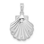 FJC Finejewelers 925 Sterling Silver d Polished/Textured Shell/Palm Trees Charm 22 x 14 mm