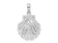 FJC Finejewelers 925 Sterling Silver d Polished/Textured Shell/Palm Trees Charm 22 x 14 mm