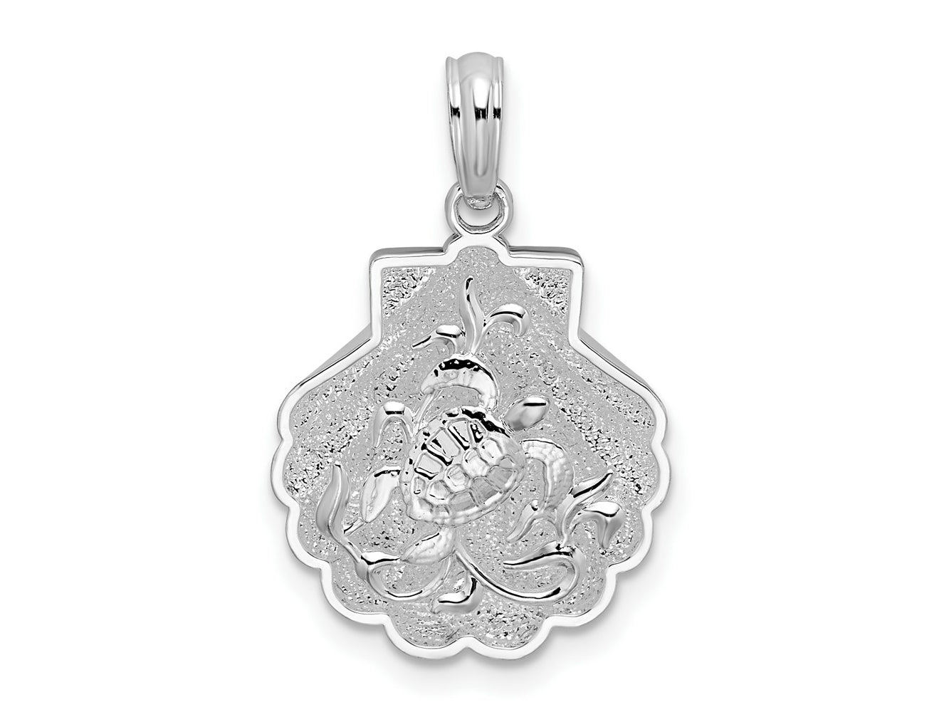 FJC Finejewelers 925 Sterling Silver d Polished/Textured Shell/Sea Turtles Charm 23 x 14 mm
