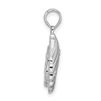 FJC Finejewelers 925 Sterling Silver d Polished/Textured Shell with Starfish Charm 23 x 14 mm