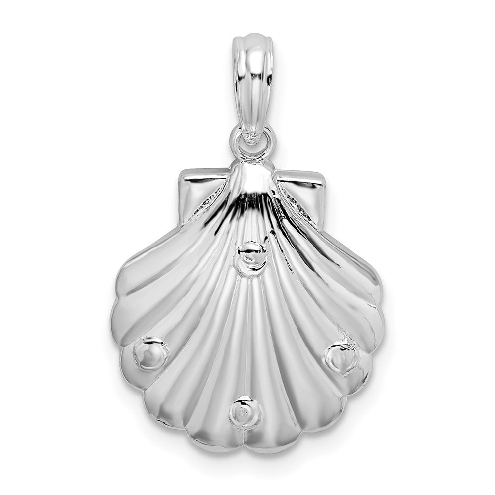 FJC Finejewelers 925 Sterling Silver d Polished/Textured Shell with Starfish Charm 23 x 14 mm