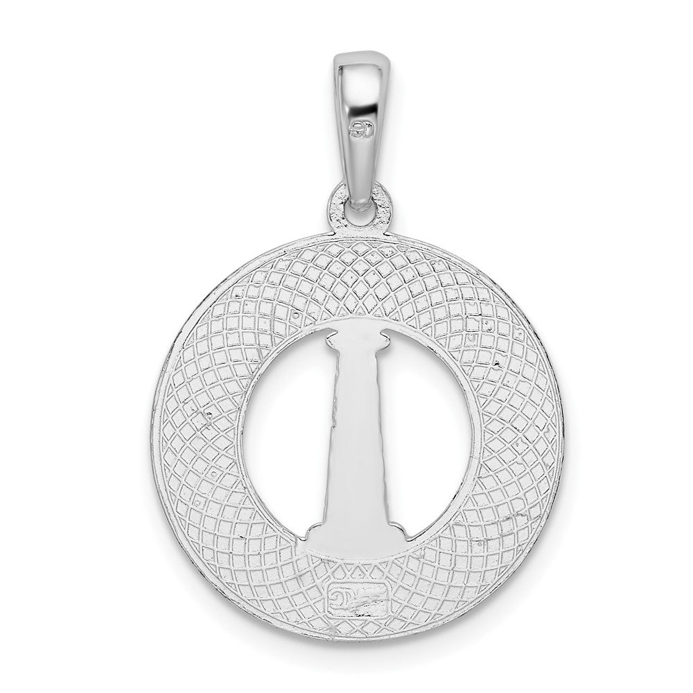 FJC Finejewelers 925 Sterling Silver d Cape Cod with Lighthouse Circle Charm 26 x 17 mm