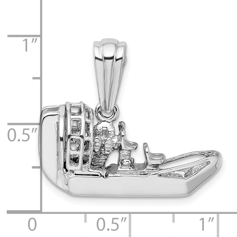 FJC Finejewelers 925 Sterling Silver Rhodium Plated Polished 3D Air Boat Charm 23 x 25 mm