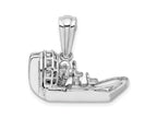 FJC Finejewelers 925 Sterling Silver Rhodium Plated Polished 3D Air Boat Charm 23 x 25 mm