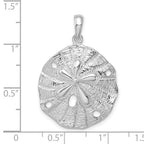 FJC Finejewelers 925 Sterling Silver Rhodium Plated Polished/Textured Sand Dollar Charm 33 x 22 mm
