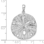 FJC Finejewelers 925 Sterling Silver Rhodium Plated Polished/Textured Sand Dollar Charm 32 x 23 mm