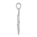 FJC Finejewelers 925 Sterling Silver Rhodium Plated Polished/Textured Sand Dollar Charm 32 x 23 mm