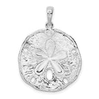 FJC Finejewelers 925 Sterling Silver Rhodium Plated Polished/Textured Sand Dollar Charm 32 x 23 mm