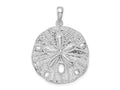FJC Finejewelers 925 Sterling Silver Rhodium Plated Polished/Textured Sand Dollar Charm 32 x 23 mm